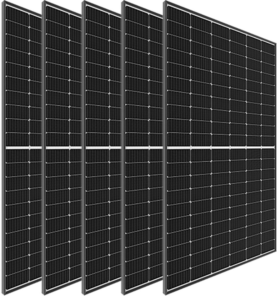 Pachet Panouri Solare Fotovoltaice, LONGI, 1,875KW- 5 bucati X Panou Solar Fotovoltaic Half Cell Cut, 375 W, 120 celule, On-Grid sau Off-Grid, rezidential, comercial