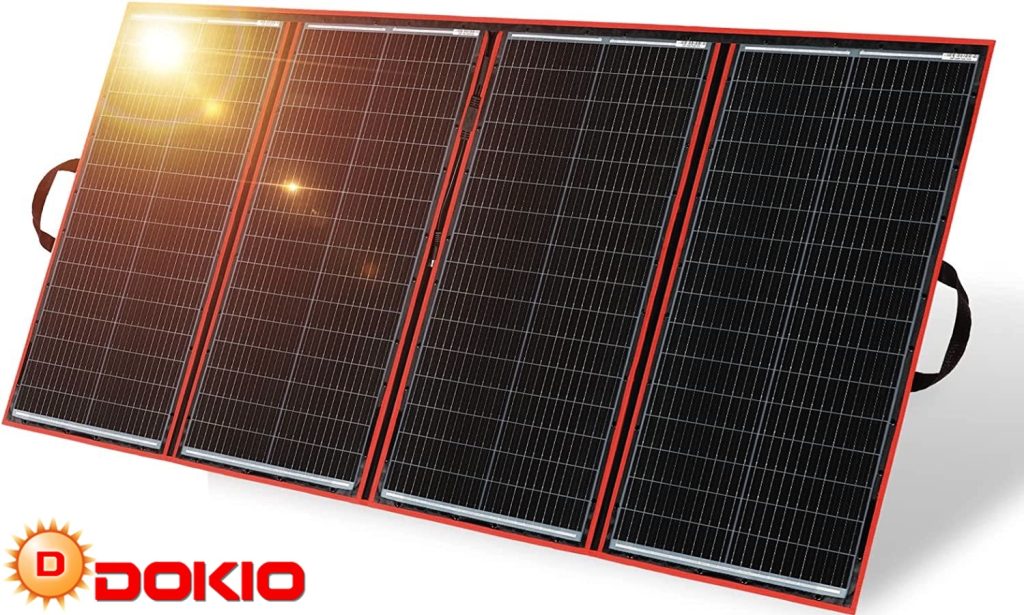Panou Fotovoltaic 300W Dokio - Cel mai bun panou solar portabil (camping/rutota/pescuit) in raport calitate-pret din 2023