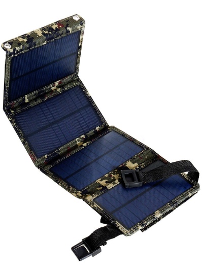 Panou solar portabil, Chigoods, 20W, IP65, Model camuflaj, 48.7x18.5x0.3 cm, Multicolor